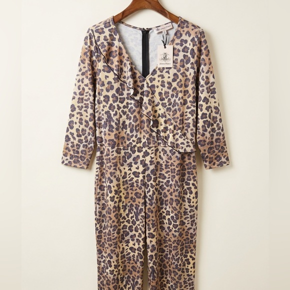 Joie Pants - Joie Leopard-Print Faux Wrap Jumpsuit in Neutral Tones